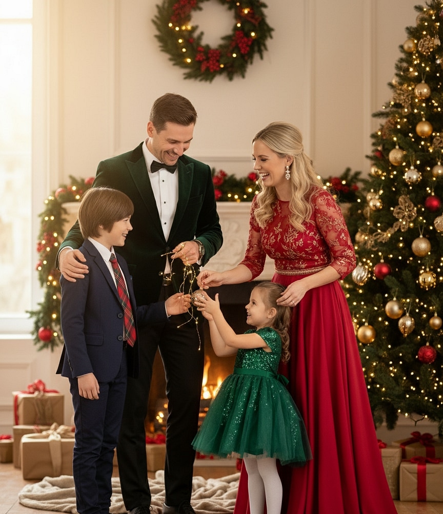 After: Elegant Holiday00002.jpg with amber light, stocked mantle, knit textures