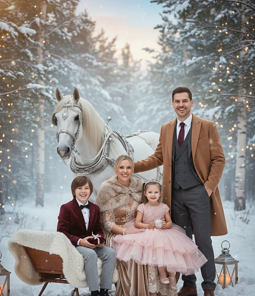 After: Romantic Winter00002.jpg with couple tucked behind a glowing gift crate